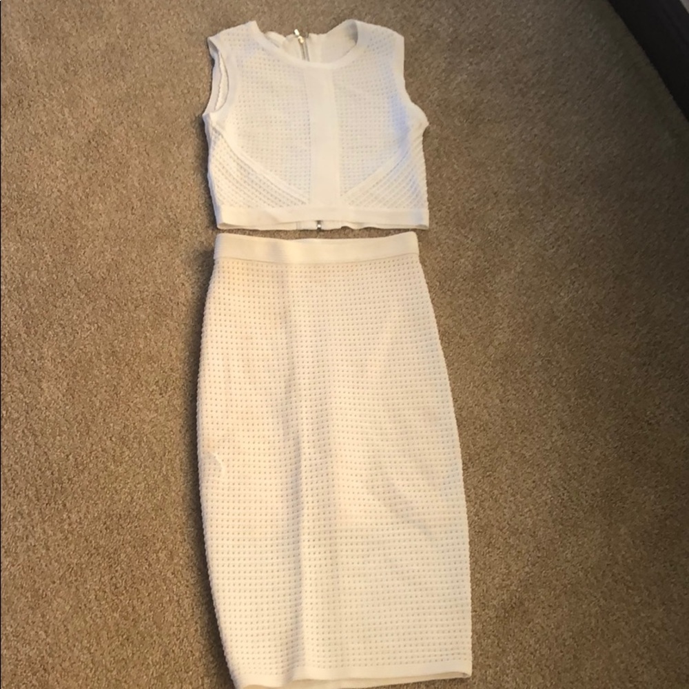 Bebe two piece shirt and skirt